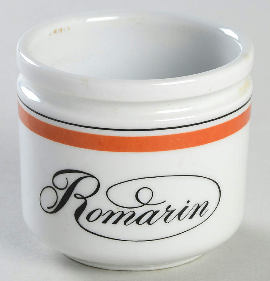 Bistrot Rust Orange Small Spice Jar No Cork Stopper by Porcelaine d'Auteuil-1