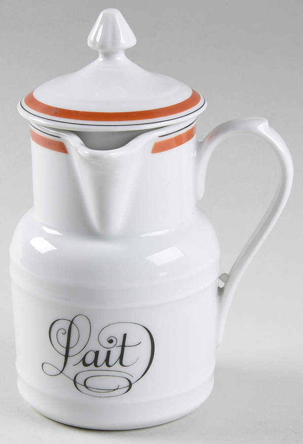 Bistrot Rust Orange Creamer & Lid by Porcelaine d'Auteuil-1