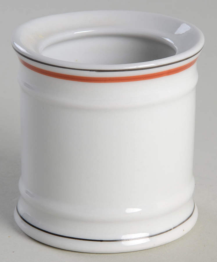 Bistrot Rust Orange Mustard Jar No Lid by Porcelaine d'Auteuil-1