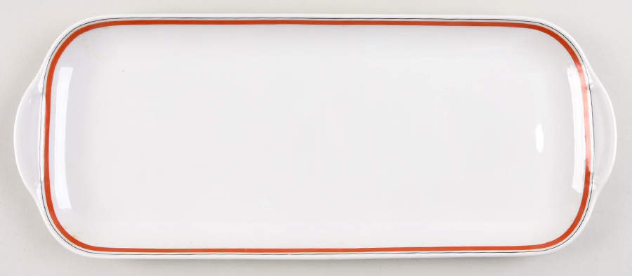 Bistrot Rust Orange 15" Handled Tray by Porcelaine d'Auteuil-1