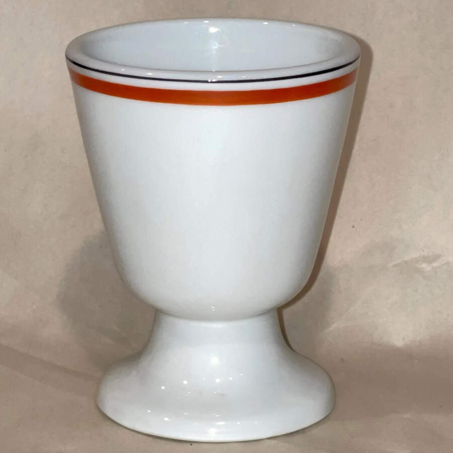 Bistrot Rust Orange Single Egg Cup by Porcelaine d'Auteuil-1