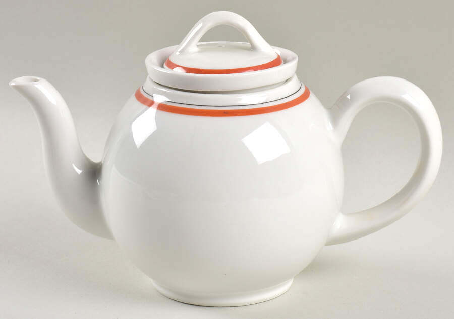 Bistrot Rust Orange Tea Pot & Lid w/Infuser by Porcelaine d'Auteuil-1