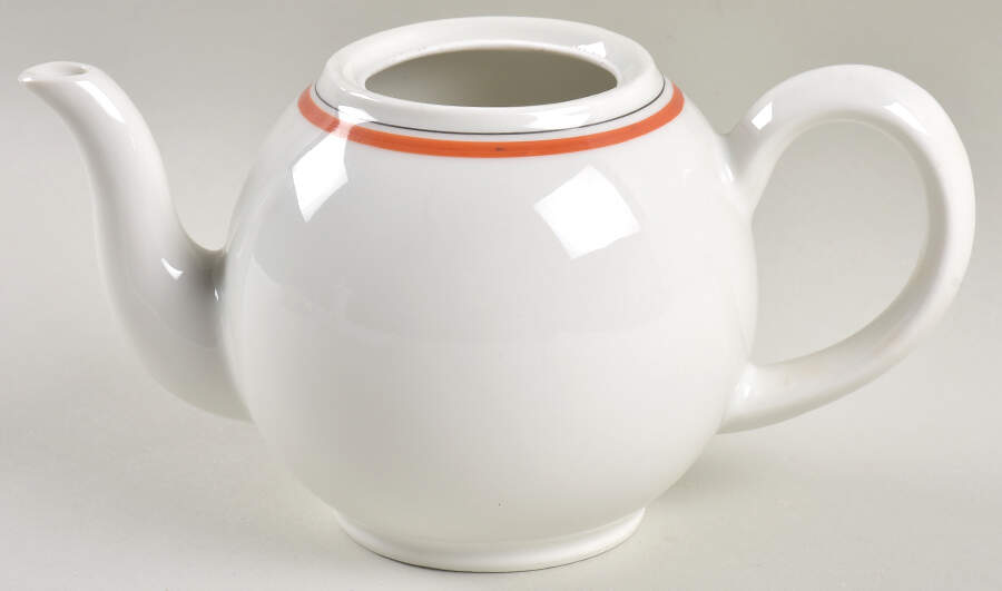 Bistrot Rust Orange Teapot No Lid by Porcelaine d'Auteuil-1