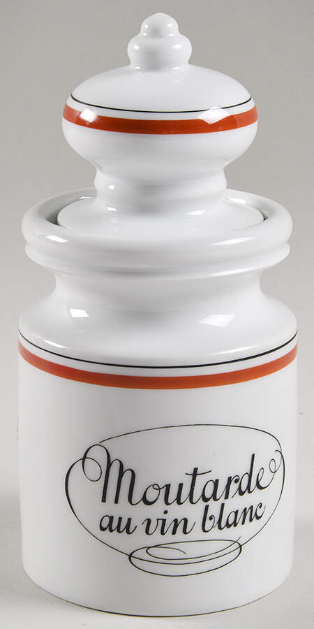 Bistrot Rust Orange Mustard Jar & Lid by Porcelaine d'Auteuil-1