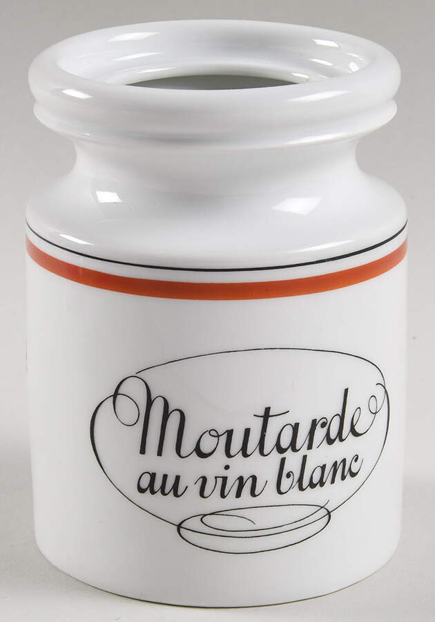 Bistrot Rust Orange Mustard Jar No Lid by Porcelaine d'Auteuil-1