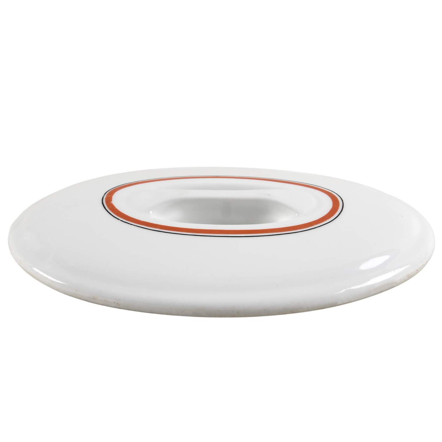 Bistrot Rust Orange Lid for 1.5 Quart Oval Covered Casserole by Porcelaine d'Auteuil-1