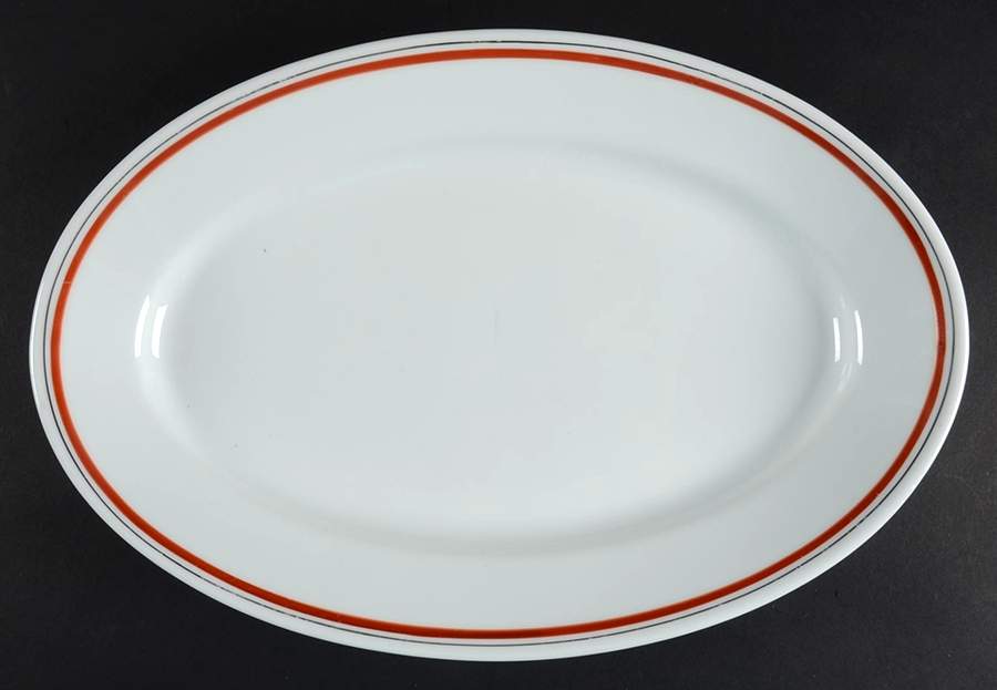 Bistrot Rust Orange 13" Oval Serving Platter by Porcelaine d'Auteuil-1