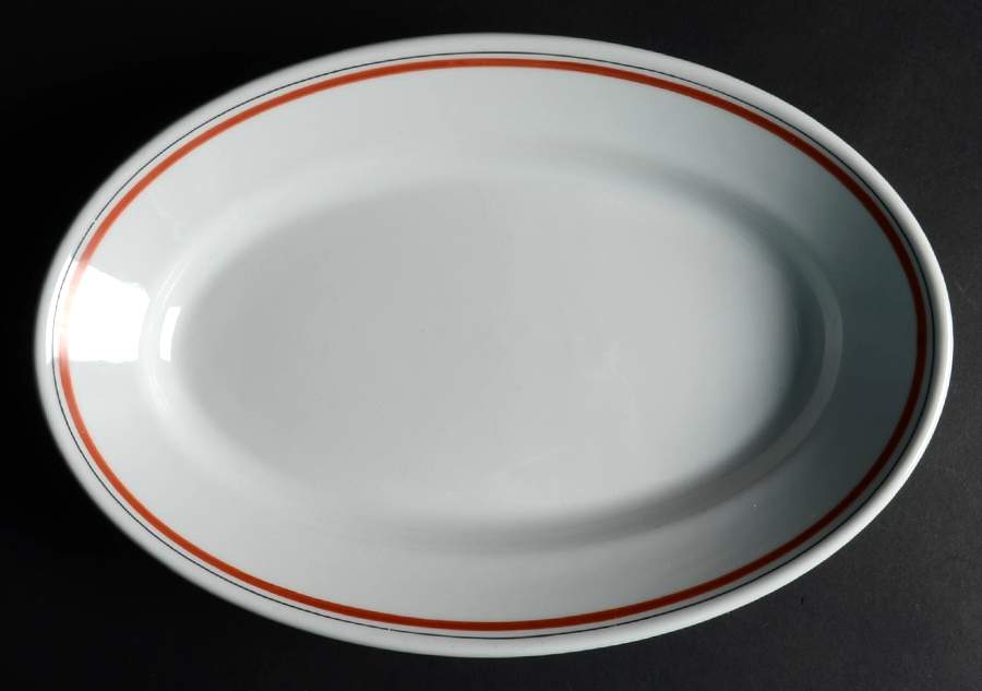 Bistrot Rust Orange 11" Oval Serving Platter by Porcelaine d'Auteuil-1