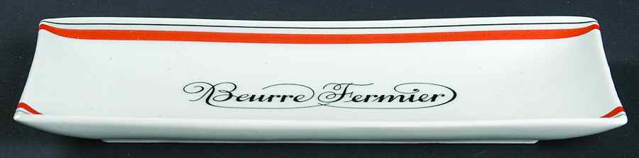 Bistrot Rust Orange Butter Tray by Porcelaine d'Auteuil-1
