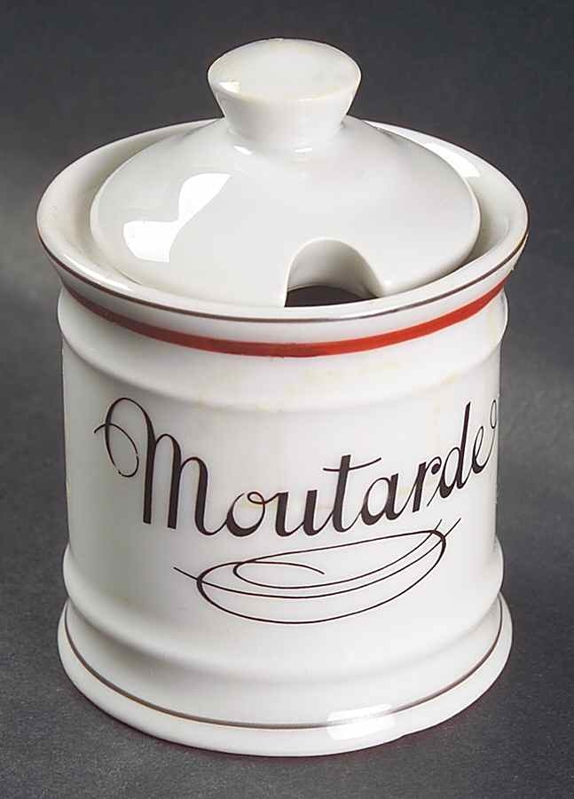 Bistrot Rust Orange Mustard Jar & Lid by Porcelaine d'Auteuil-1