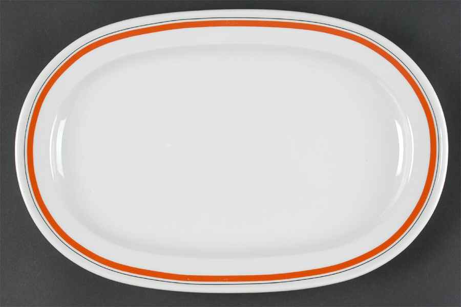 Bistrot Rust Orange 13" Oval Serving Platter by Porcelaine d'Auteuil-1