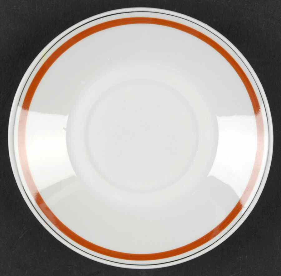 Bistrot Rust Orange Saucer for Demitasse Cup by Porcelaine d'Auteuil-1