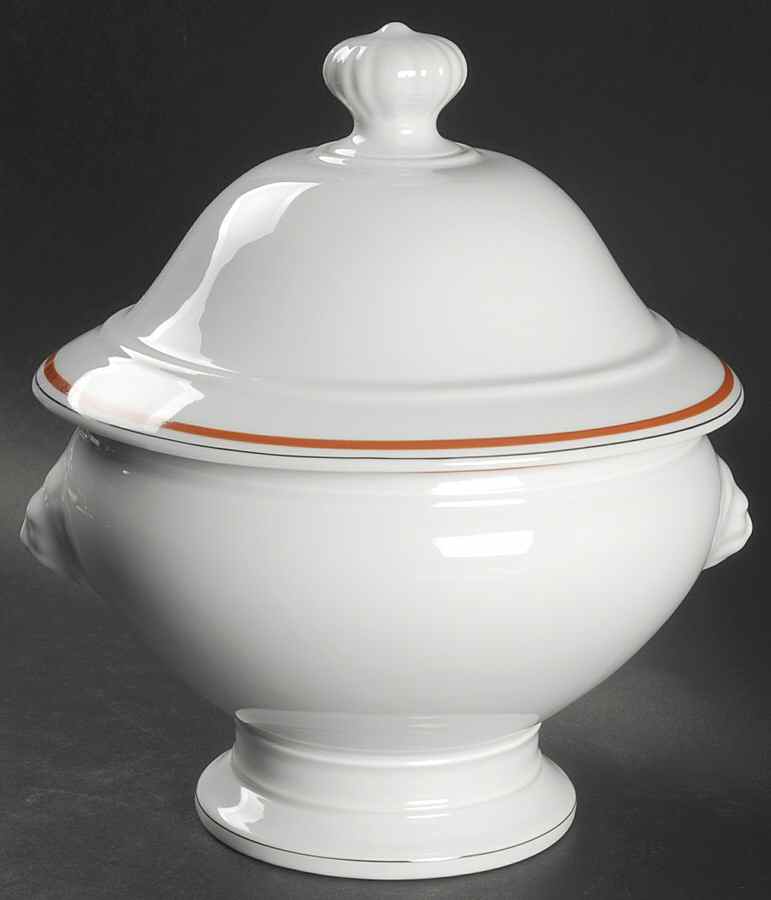 Bistrot Rust Orange Tureen &  Lid by Porcelaine d'Auteuil-1