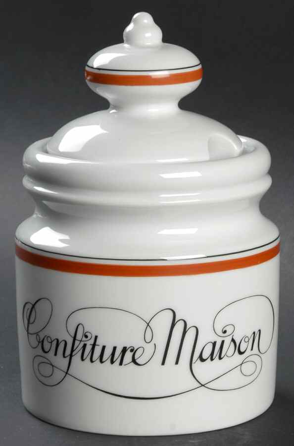 Bistrot Rust Orange Jam/Jelly & Lid by Porcelaine d'Auteuil-1