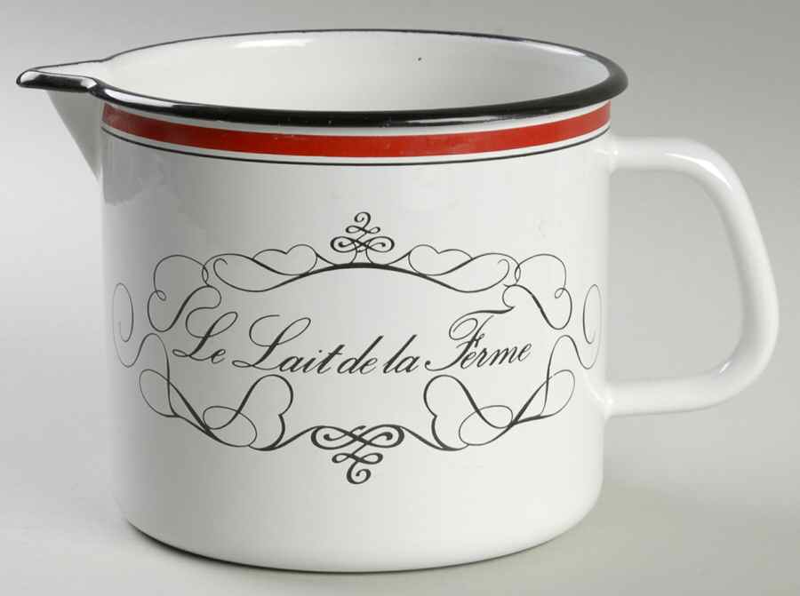 Bistrot Rust Orange 60 Oz Metal Milk Jug by Porcelaine d'Auteuil-1