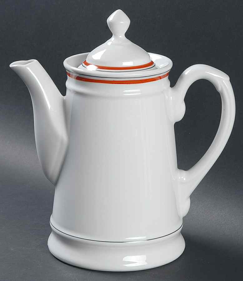 Bistrot Rust Orange Coffee Pot & Lid by Porcelaine d'Auteuil-1