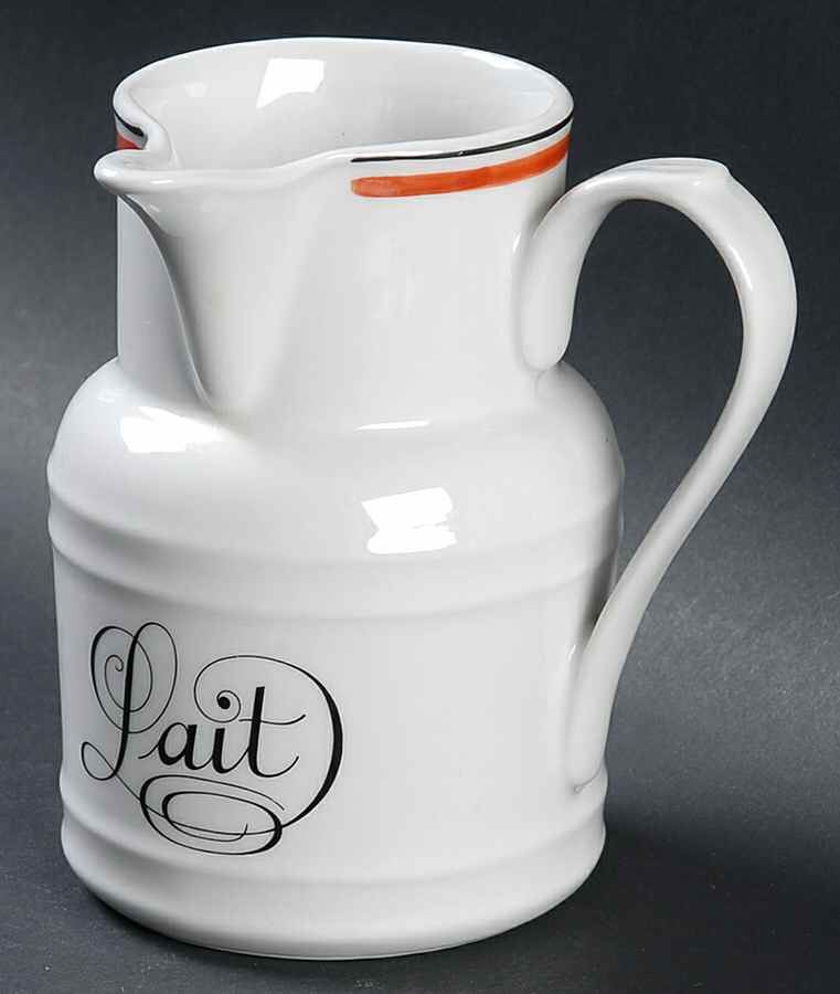 Bistrot Rust Orange Creamer No Lid by Porcelaine d'Auteuil-1