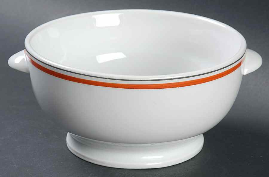 Bistrot Rust Orange Lugged Cereal Bowl by Porcelaine d'Auteuil-1