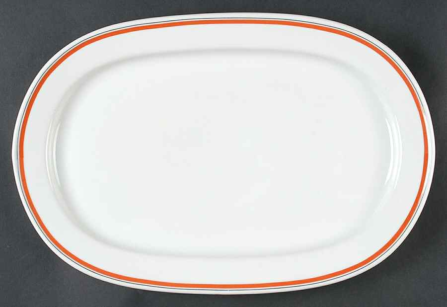 Bistrot Rust Orange 15" Oval Serving Platter by Porcelaine d'Auteuil-1