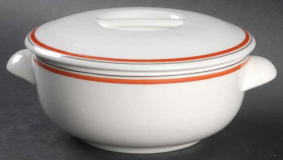 Bistrot Rust Orange 1 Qt Round Covered Casserole by Porcelaine d'Auteuil-1