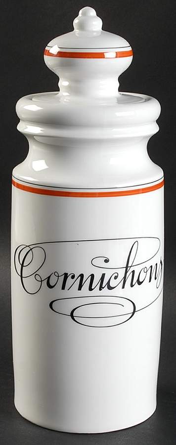 Bistrot Rust Orange Pickle Jar & Lid by Porcelaine d'Auteuil-1