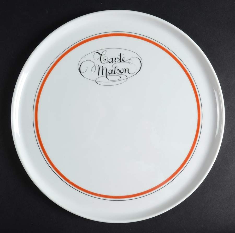 Bistrot Rust Orange Cake Plate by Porcelaine d'Auteuil-1
