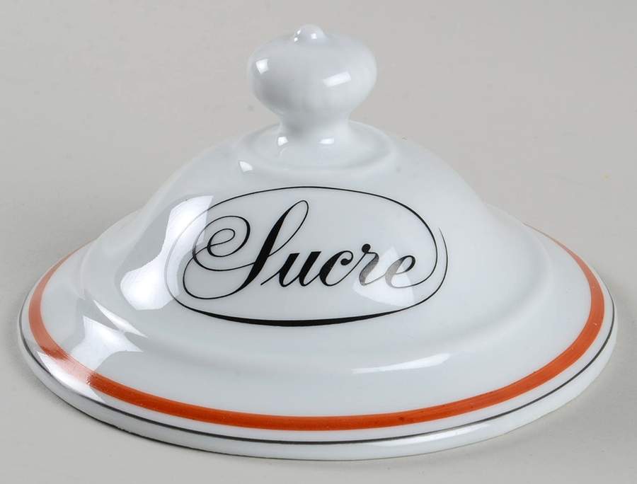 Bistrot Rust Orange Lid for Sugar Bowl by Porcelaine d'Auteuil-1