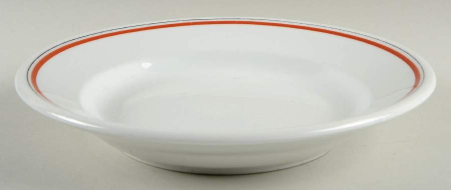 Bistrot Rust Orange Rim Soup Bowl by Porcelaine d'Auteuil-1
