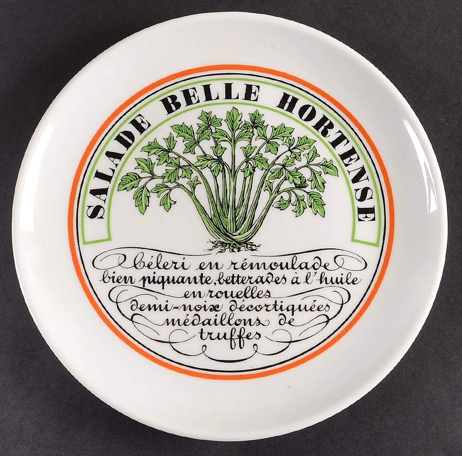 Bistrot Rust Orange Canape Plate by Porcelaine d'Auteuil-1
