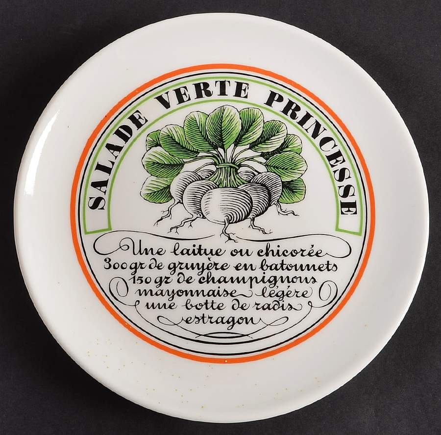 Bistrot Rust Orange Canape Plate by Porcelaine d'Auteuil-1