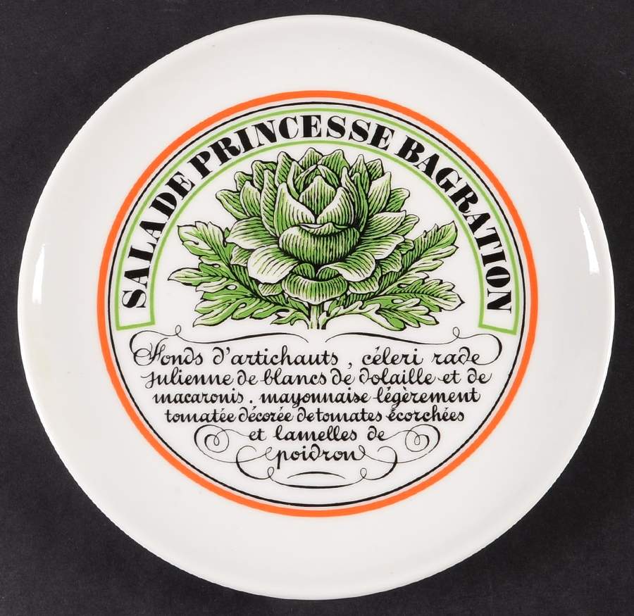 Bistrot Rust Orange Canape Plate by Porcelaine d'Auteuil-1