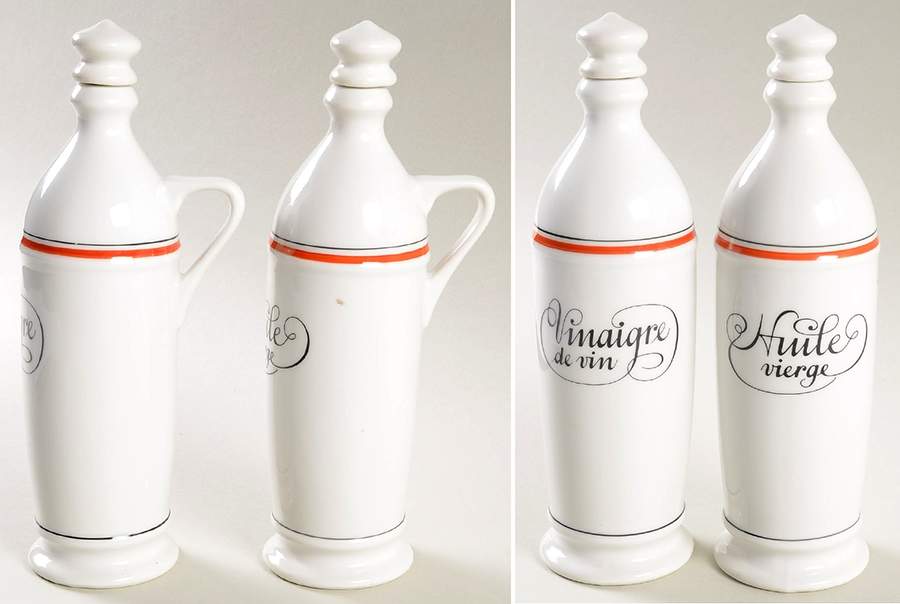 Bistrot Rust Orange Vinegar and Oil Set with Stoppers by Porcelaine d'Auteuil-1