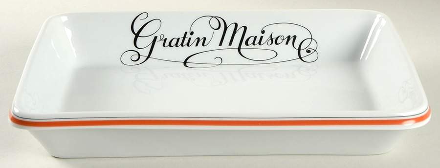 Bistrot Rust Orange 12" Rectangular Baker by Porcelaine d'Auteuil-1