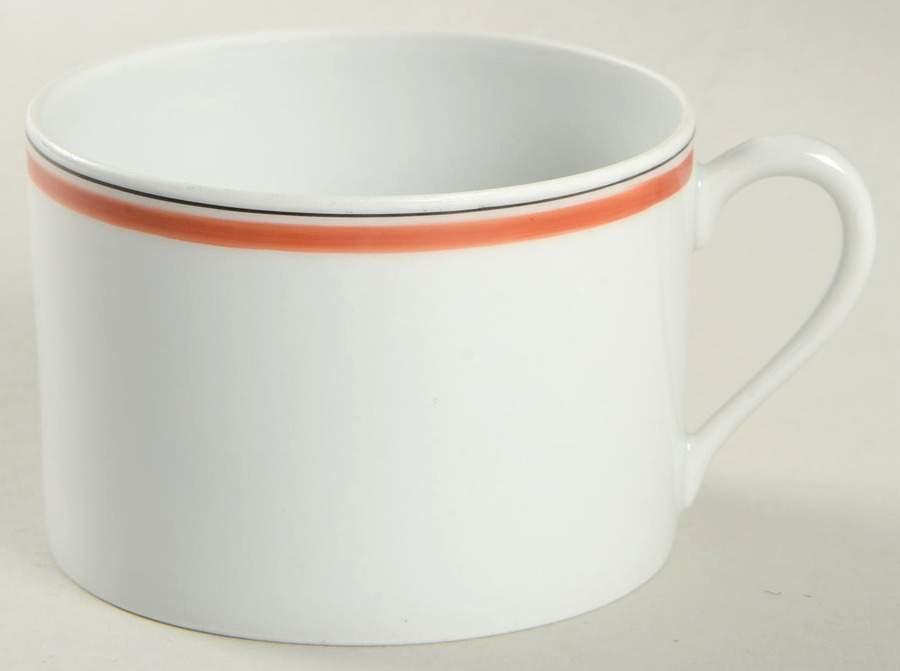 Bistrot Rust Orange Flat Cup by Porcelaine d'Auteuil-1