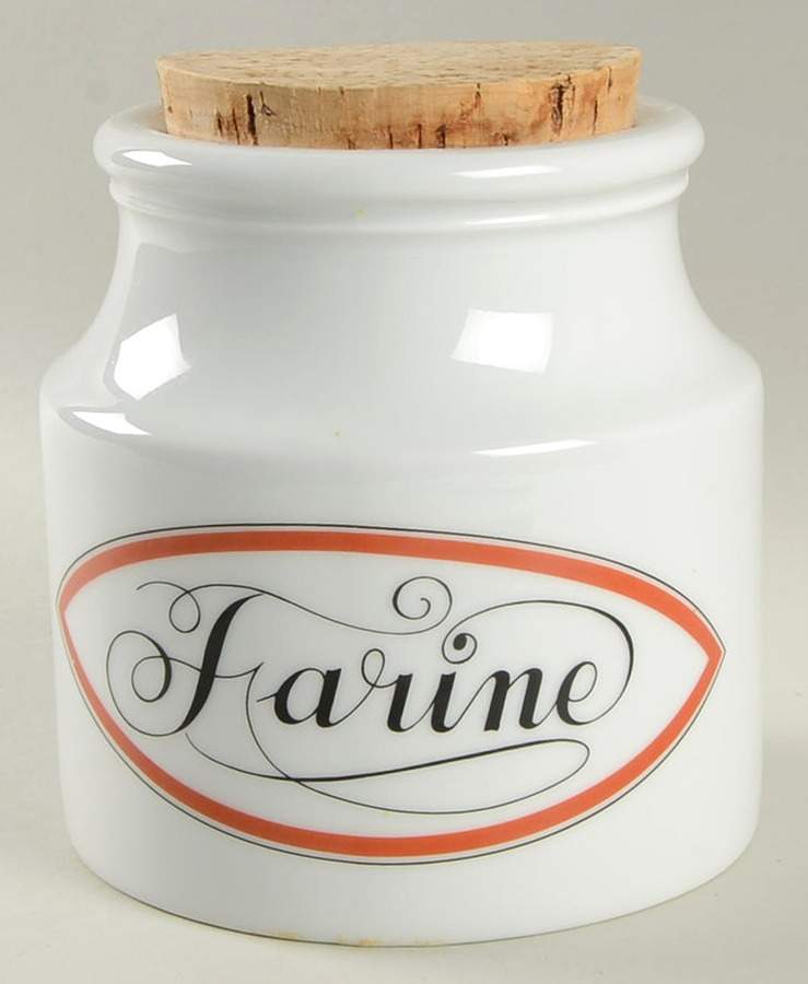 Bistrot Rust Orange Flour Canister & Cork Stopper by Porcelaine d'Auteuil-1