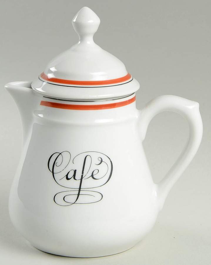 Bistrot Rust Orange Coffee Jug & Lid by Porcelaine d'Auteuil-1