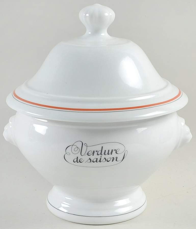 Bistrot Rust Orange Cachepot & Lid by Porcelaine d'Auteuil-1
