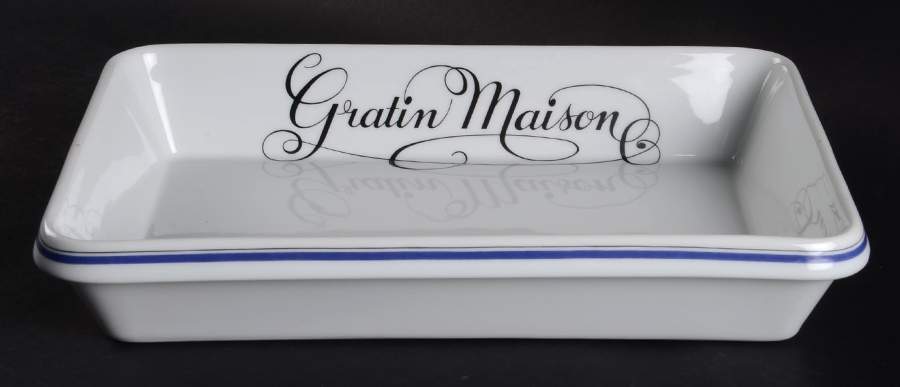 Marine 12" Rectangular Baker by Porcelaine d'Auteuil-1