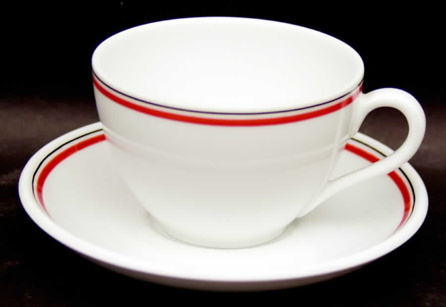 Bistro Flat Cup & Saucer Set by Porcelaine De Paris-1
