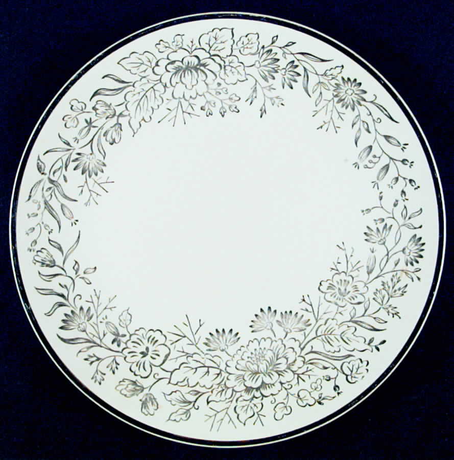 Platinum Rose Dinner Plate by Pearl China -1
