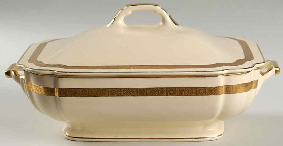 Royal Gold Oval Covered Vegetable by Pearl China -1