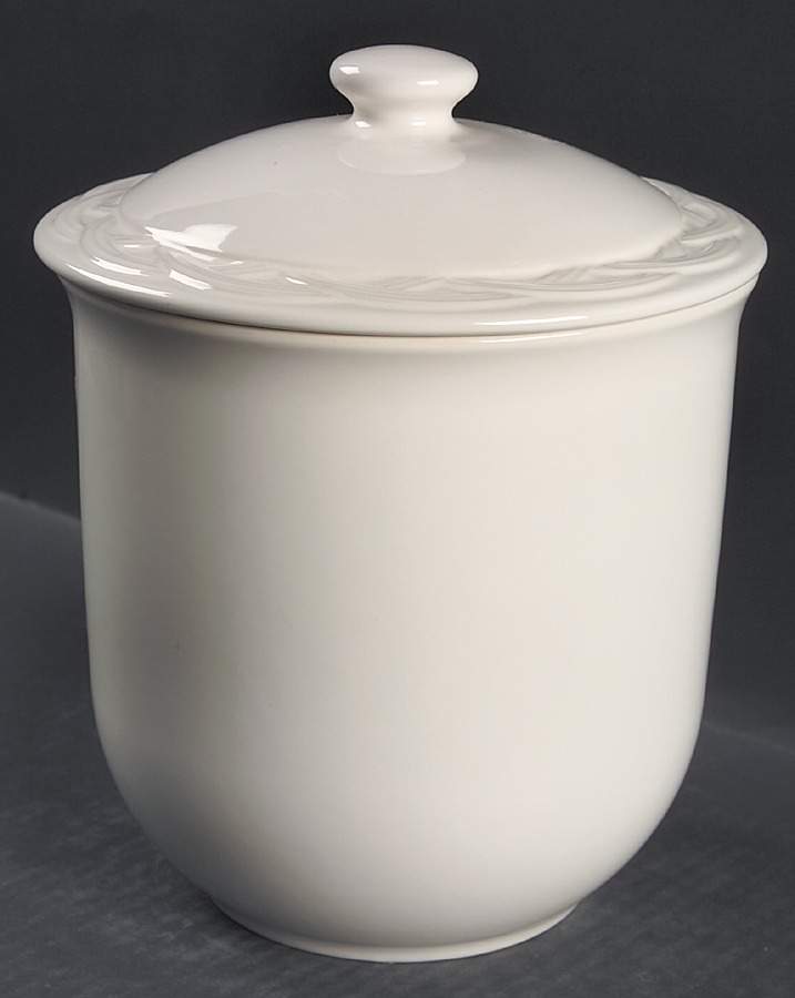 Acadia White Large Canister & Lid by Pfaltzgraff-1