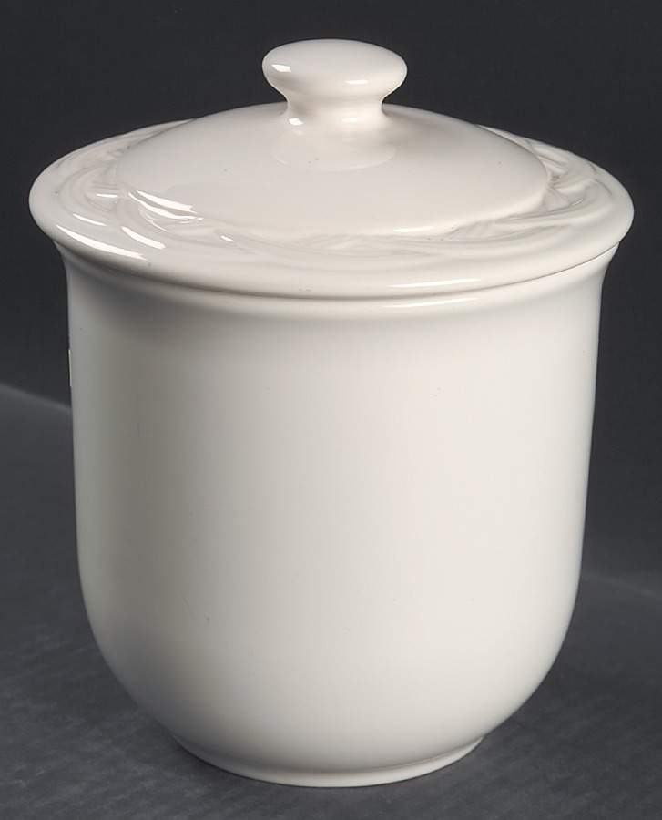 Acadia White Small Canister & Lid by Pfaltzgraff-1