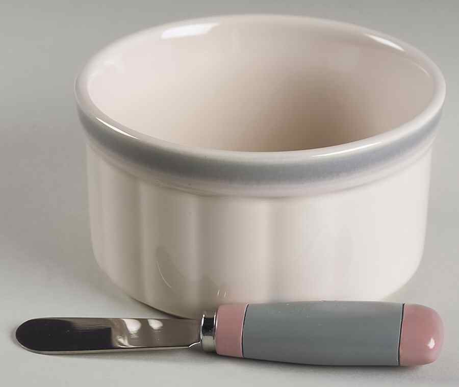 Aura Pink Dip Bowl & Spreader Set by Pfaltzgraff-1