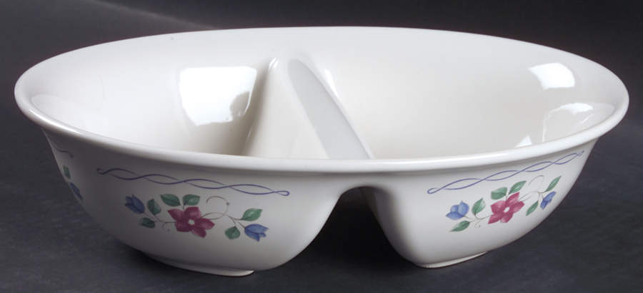 Bonnie Brae 10" Oval Divided Vegetable Bowl by Pfaltzgraff-1