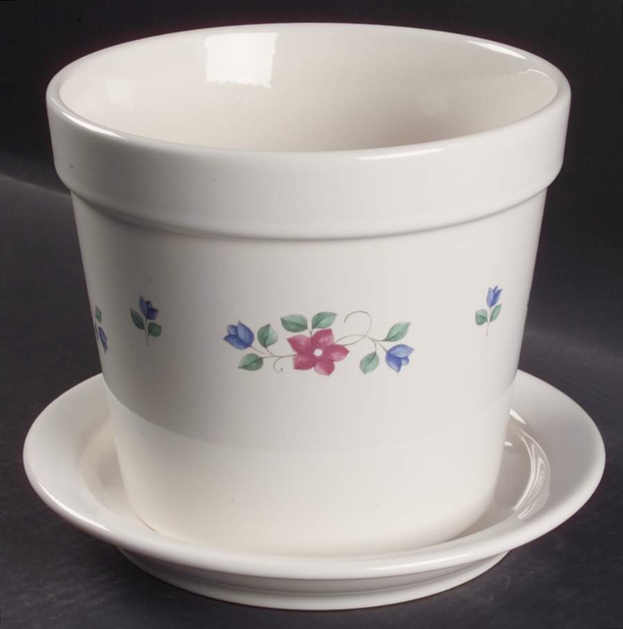 Bonnie Brae 6" Flower Pot & Underplate by Pfaltzgraff-1