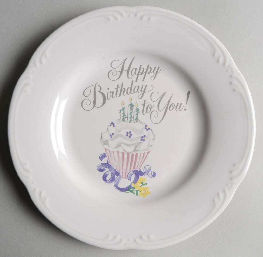 Filigree Happy Birthday Cake Plate by Pfaltzgraff-1