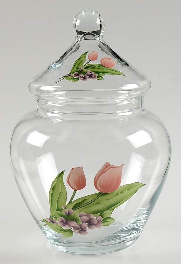 Garden Party (Garden Impressions) Glassware Candy Jar & Lid by Pfaltzgraff-1