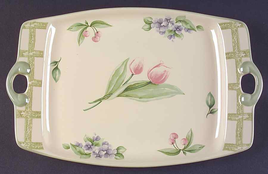 Garden Party (Garden Impressions) 14" Rectangular Serving Platter by Pfaltzgraff-1