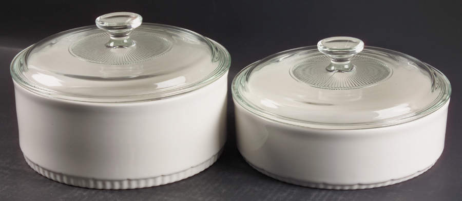 Gazebo White 4-Piece Bakeware Set (2 Bakers with Lids) by Pfaltzgraff-1